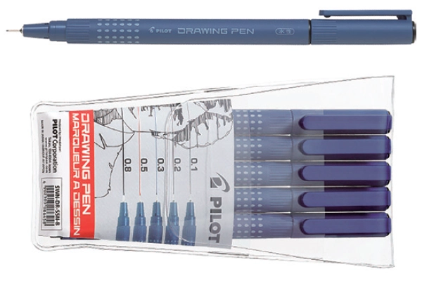 Bút Vẽ Kỹ Thuật Pilot Drawing Pen – Bộ 5 Cây Nét Từ 0.28mm Đến 0.8mm